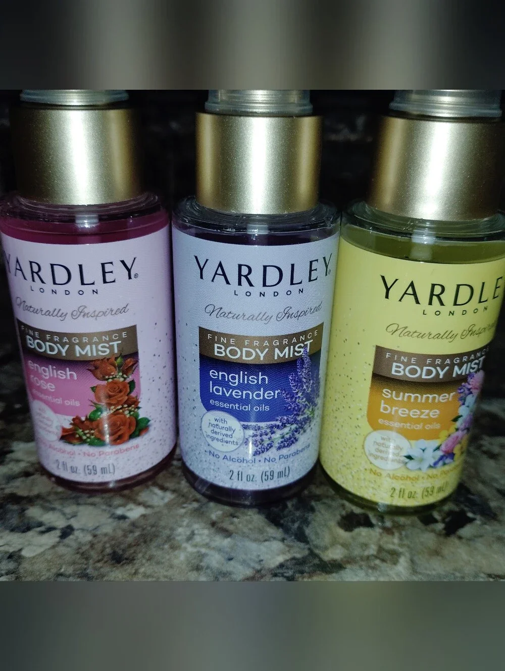 Listing Title: Yardley London Fine Fragrance Body Mist Set (3 Bottles) - 2 fl oz